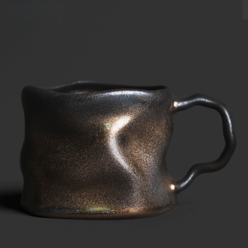 Coffee To Tea Meaning - Retro Black Gold Stone Pattern Mark