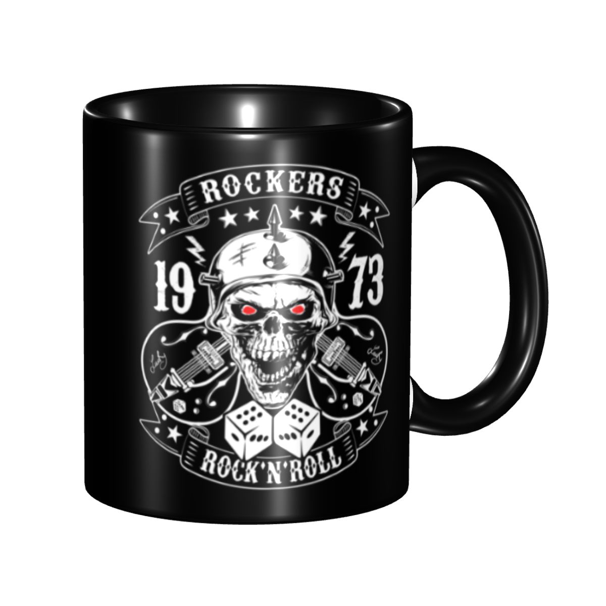 Coffee Tea Drinks - Personalized Rockabilly Rock Skull Rockers Rock