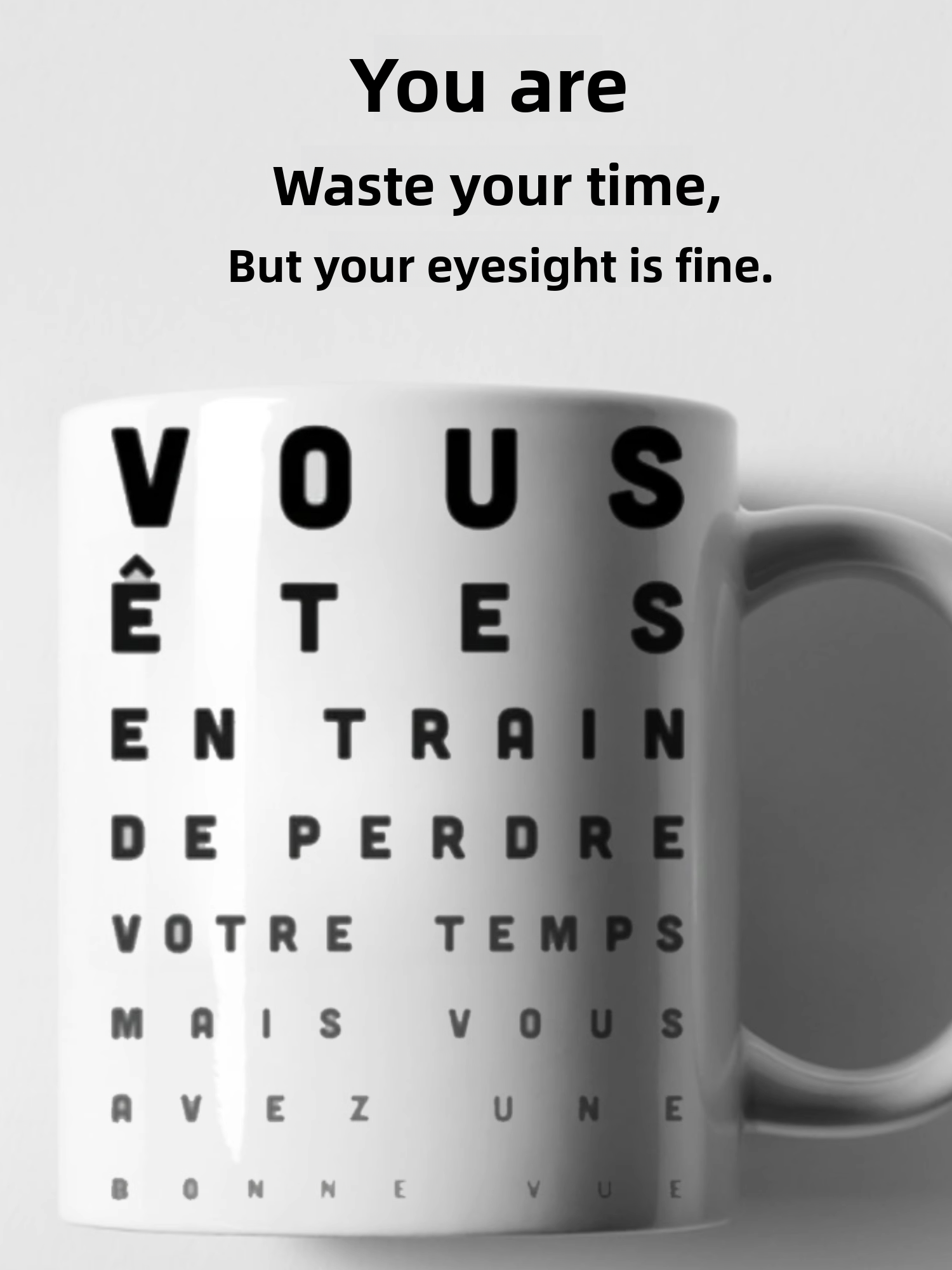 Coffee Tea Joke - French Language Joke Ceramic Mugs Coffee