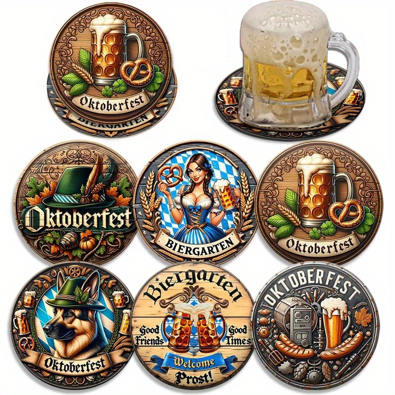 Coffee Tea Festival - 6pcs 4in Wooden Vintage Beer Festival