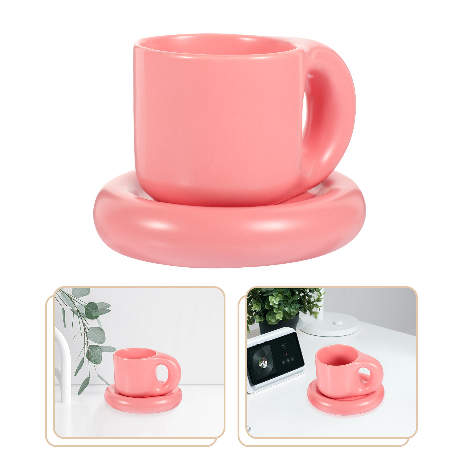Coffee Tea Drinks - Ceramic Coffee Cup Set Retro Household