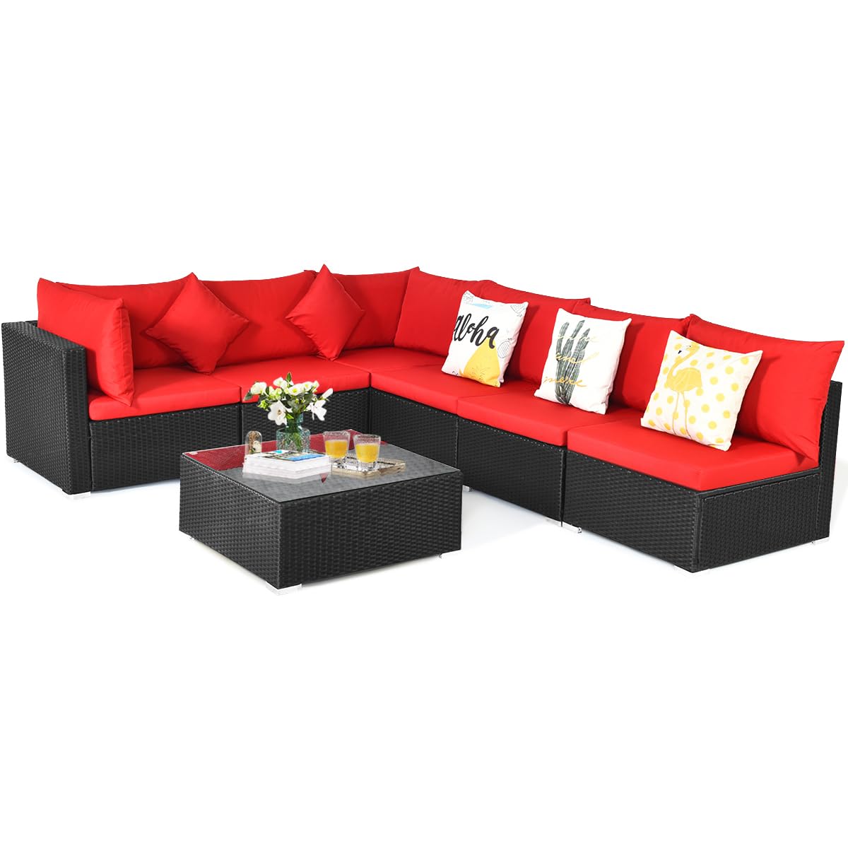 Coffee Tea Gardens - 7 Pieces Patio Furniture Set, Outdoor