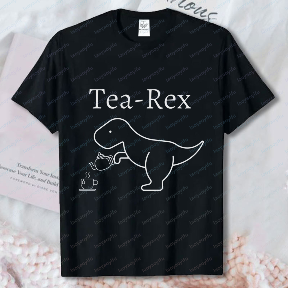 Tea Rex Dinosaur Men's Shirt F - Coffee Tea Joke บทวิจารณ์และราคา