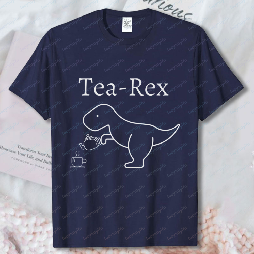 Tea Rex Dinosaur Men's Shirt F - Coffee Tea Joke บทวิจารณ์และราคา