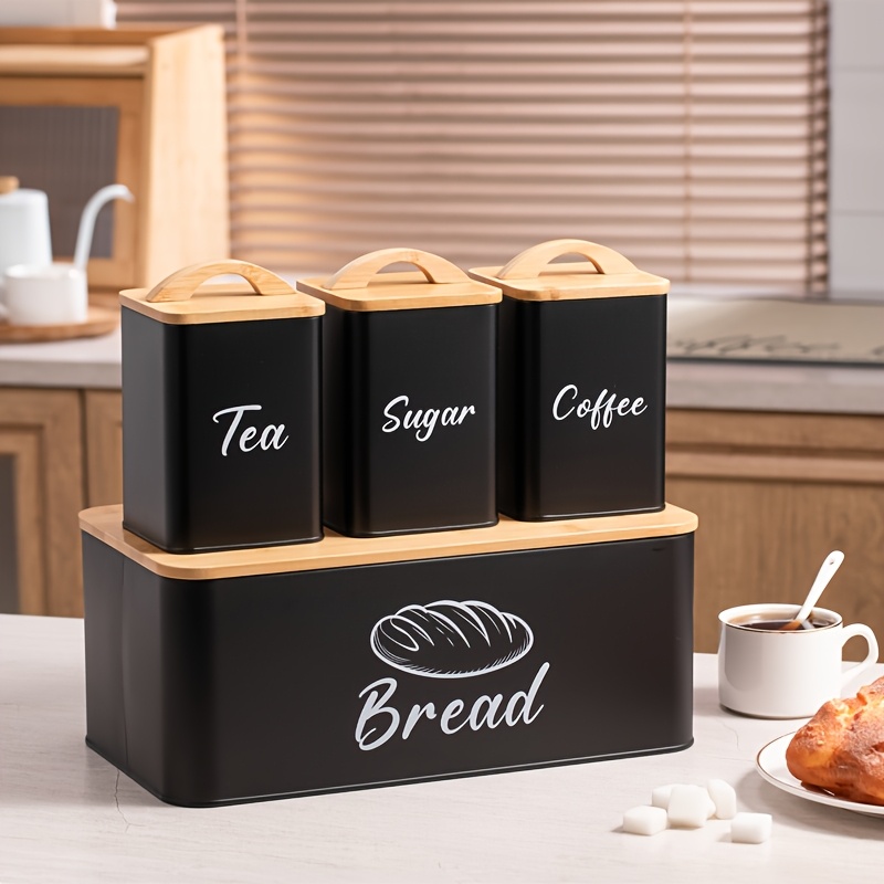 Set Of 4pcs, Kitchen Bread, Co - Coffee Tea Sugar Container Set บทวิจารณ์และราคา