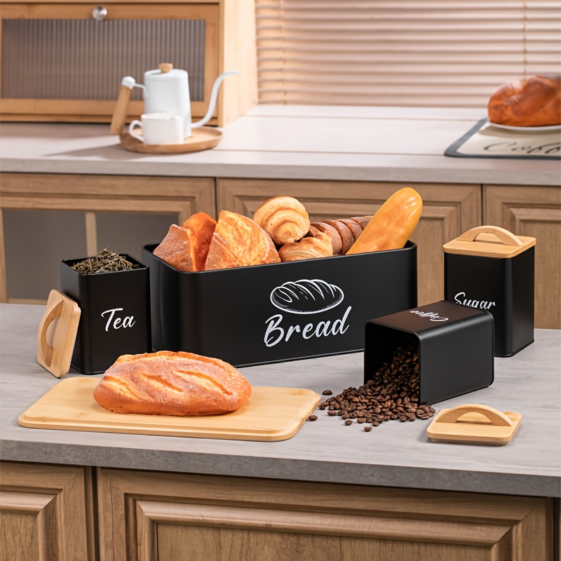 Set Of 4pcs, Kitchen Bread, Co - Coffee Tea Sugar Container Set บทวิจารณ์และราคา