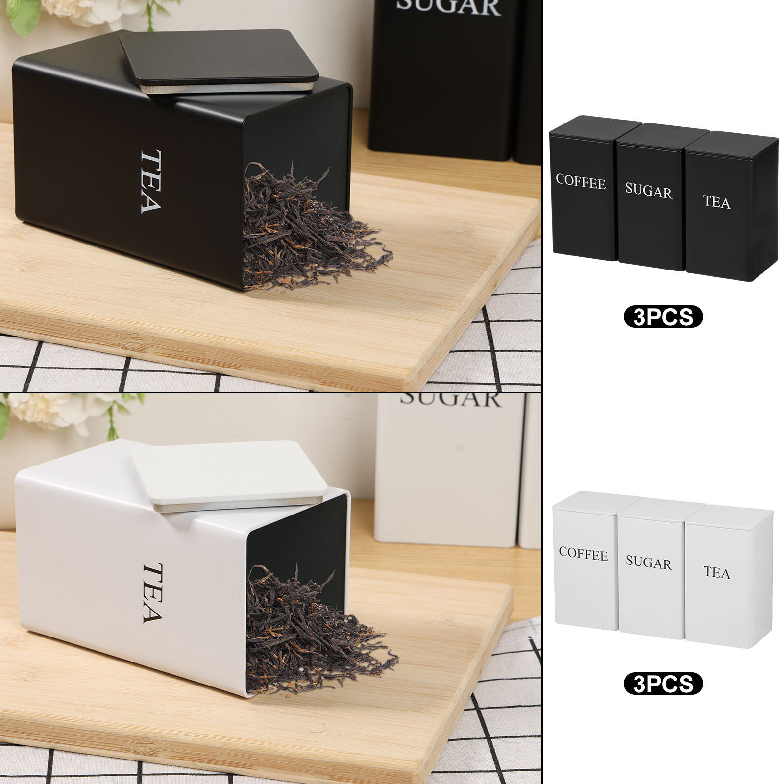 3Pcs Coffee Bean Storage Canis - Coffee Tea Sugar Container Set บทวิจารณ์และราคา