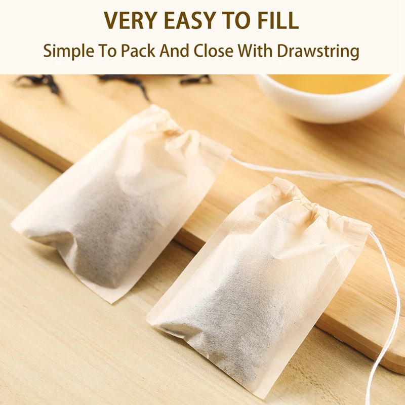 100Pcs Teabags with Drawstring - Coffee Tea And Bean Leaf บทวิจารณ์และราคา