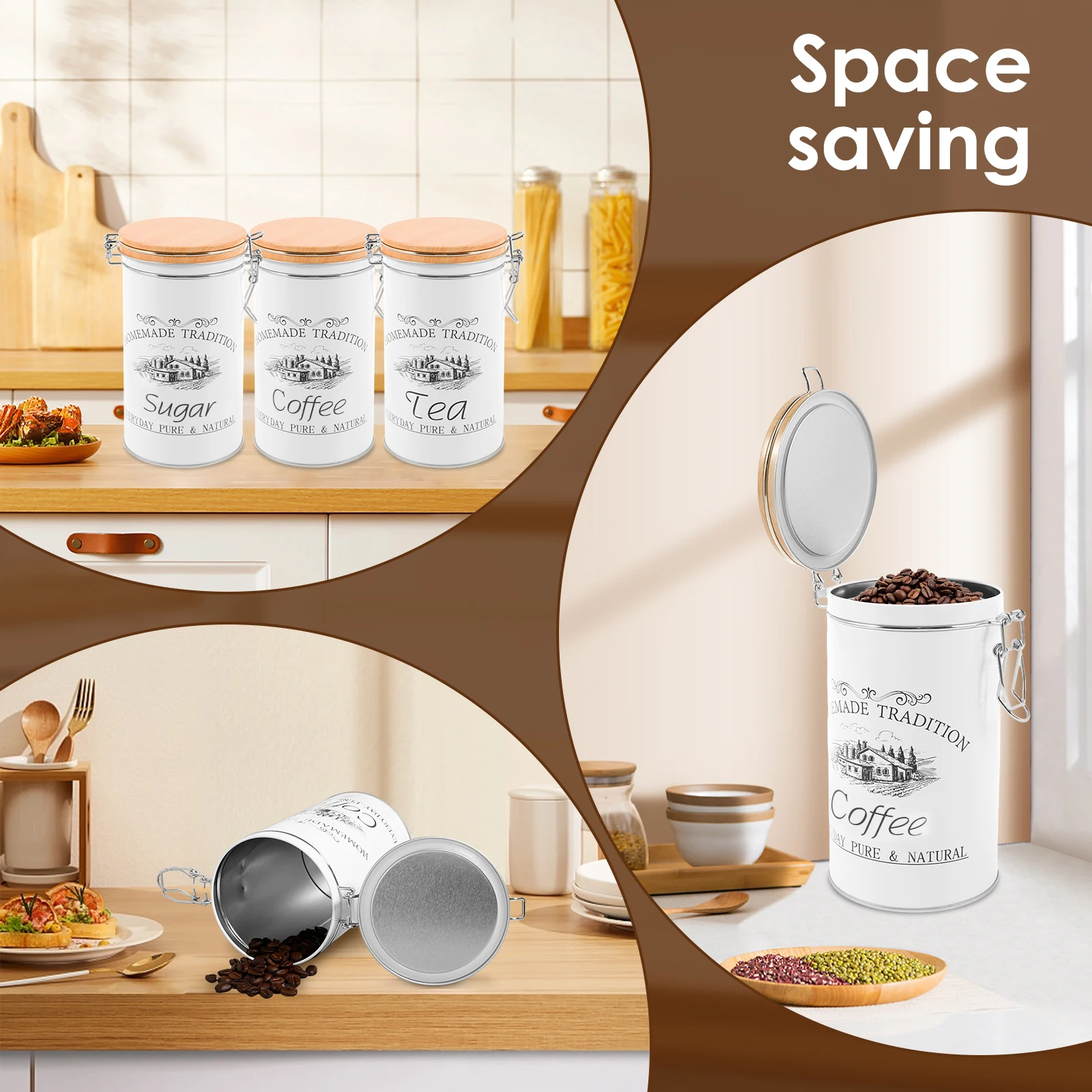3Pcs/Set Tea Coffee Sugar Cani - Coffee Tea Sugar Container Set บทวิจารณ์และราคา