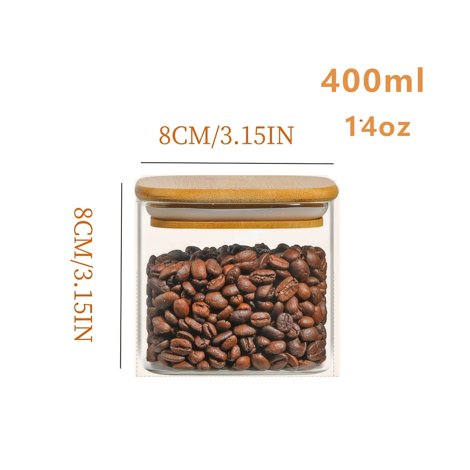 2/4/6/12Pcs-400Ml Square Glass - Coffee Tea Sugar Container Set บทวิจารณ์และราคา