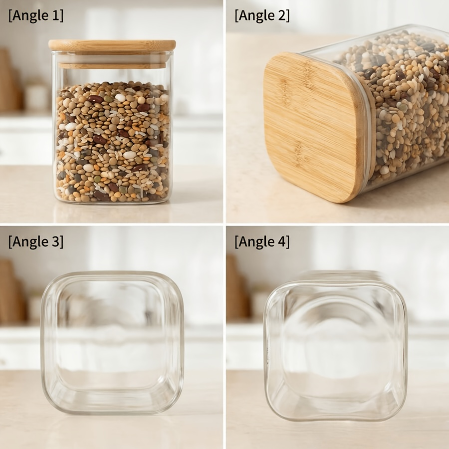 2/4/6/12Pcs-400Ml Square Glass - Coffee Tea Sugar Container Set บทวิจารณ์และราคา