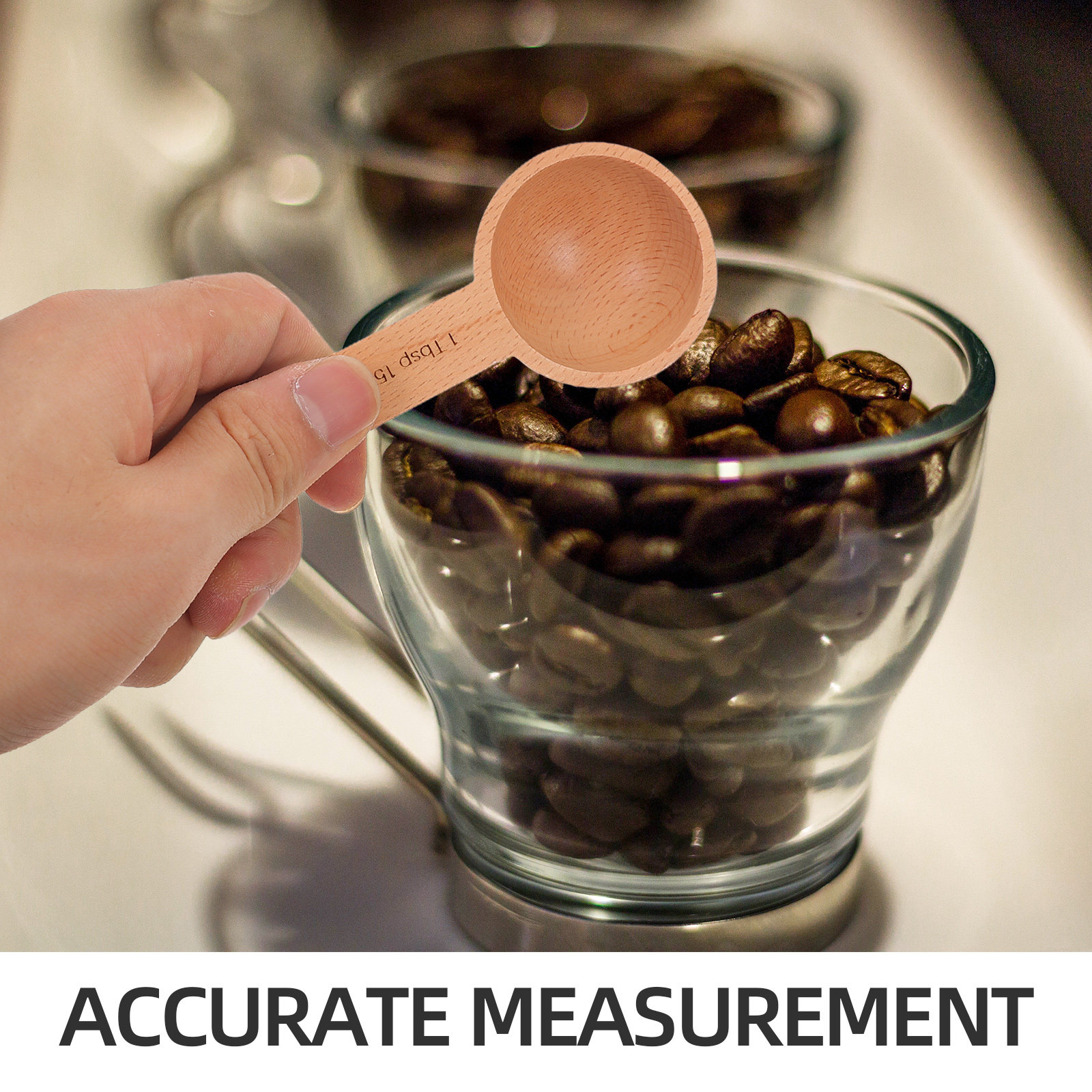 3Pcs Wooden Measuring Spoons S - Coffee Tea And Bean Leaf บทวิจารณ์และราคา