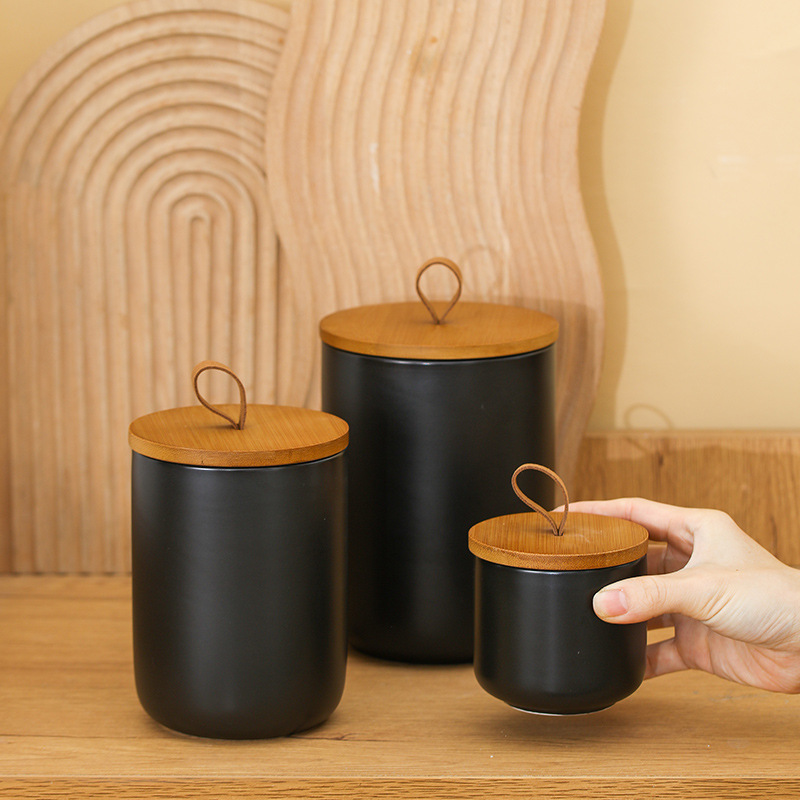 Nordic Ceramic Storage Jar Mat - Coffee Tea Sugar Container Set บทวิจารณ์และราคา
