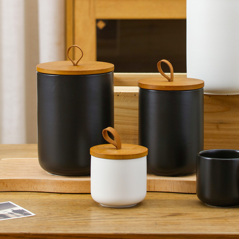 Nordic Ceramic Storage Jar Mat - Coffee Tea Sugar Container Set บทวิจารณ์และราคา