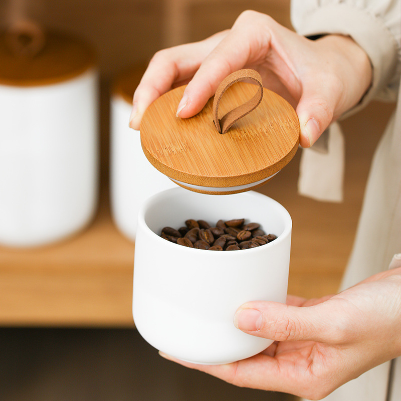 Nordic Ceramic Storage Jar Mat - Coffee Tea Sugar Container Set บทวิจารณ์และราคา