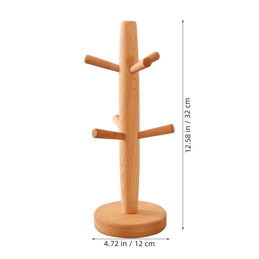 Beech Solid Mug Rack Tree Natu - Coffee Tea Cup บทวิจารณ์และราคา
