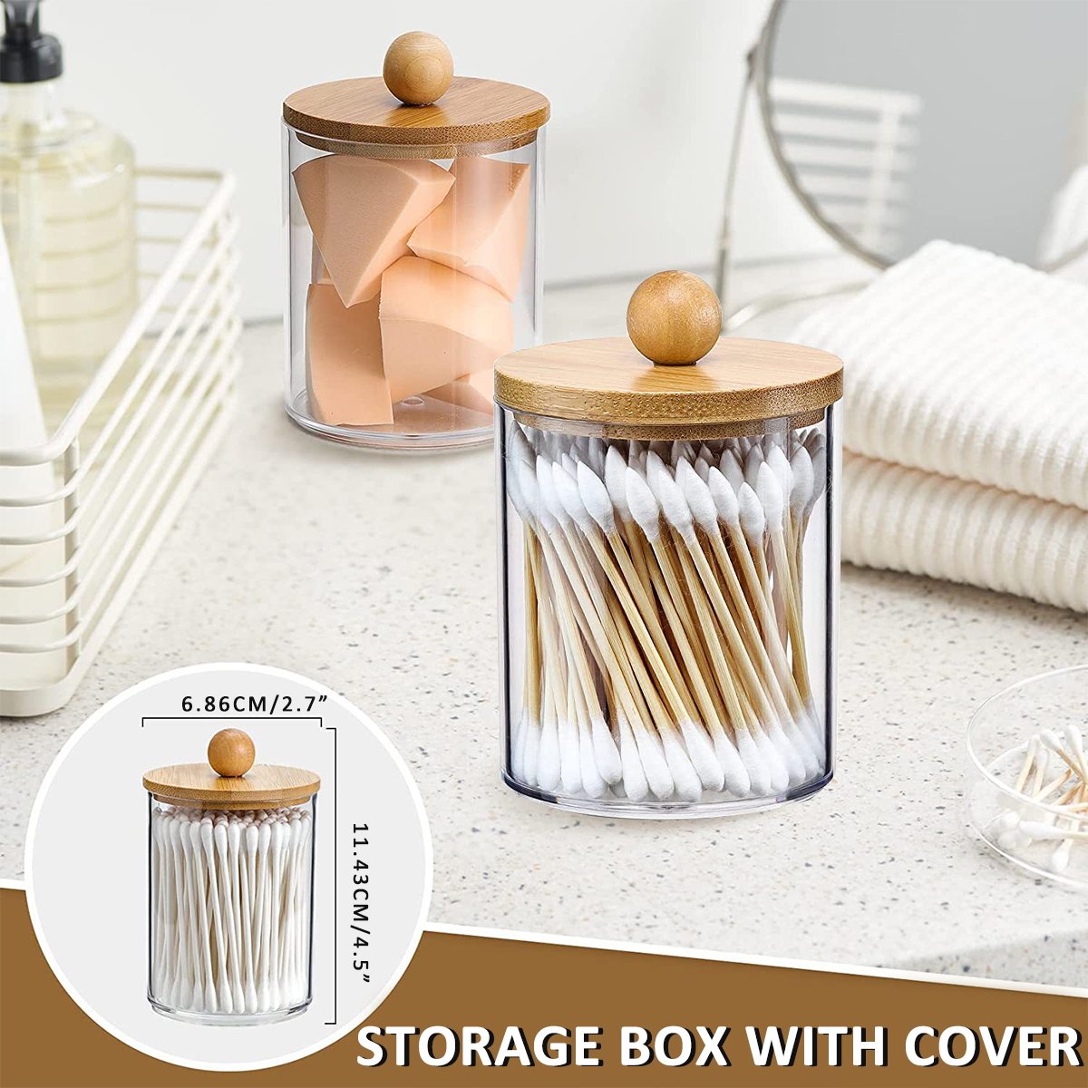 3Pcs Qtip Holder Dispenser wit - Coffee Tea Sugar Container Set บทวิจารณ์และราคา