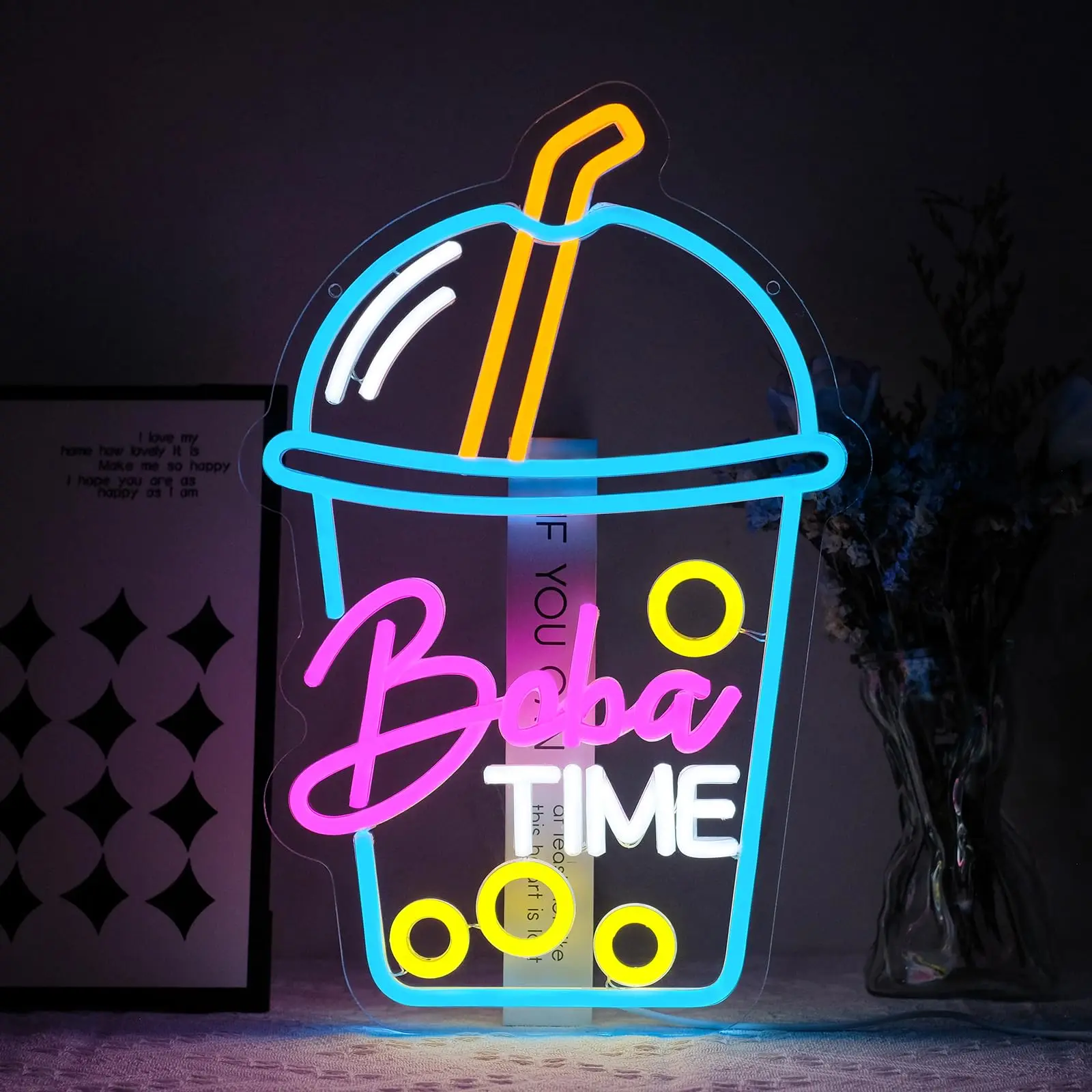 Boba Time Neon Sign for Wall D - Coffee Tea Boba บทวิจารณ์และราคา