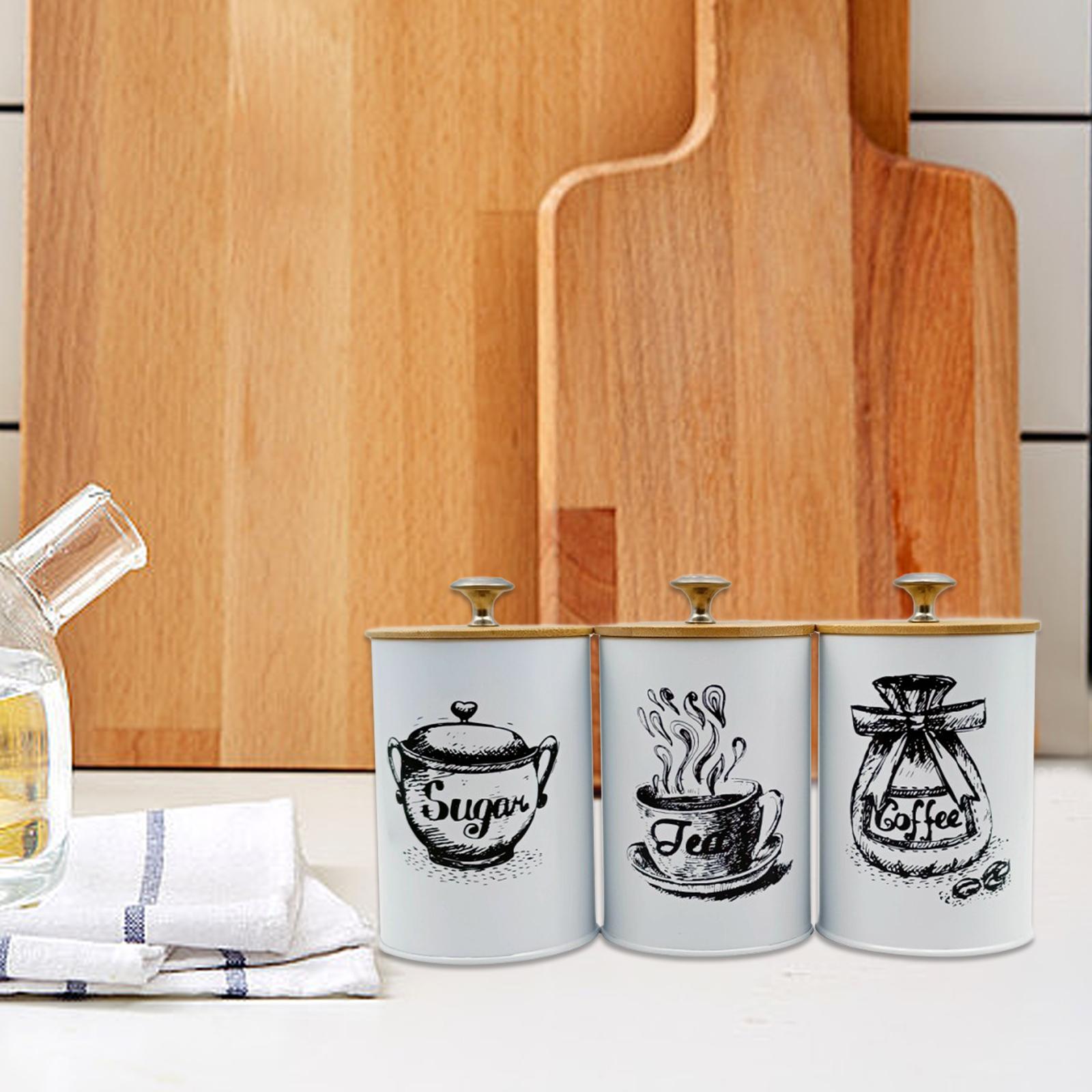 3Pcs Sealed Coffee Canister Se - Coffee Tea Sugar Container Set บทวิจารณ์และราคา