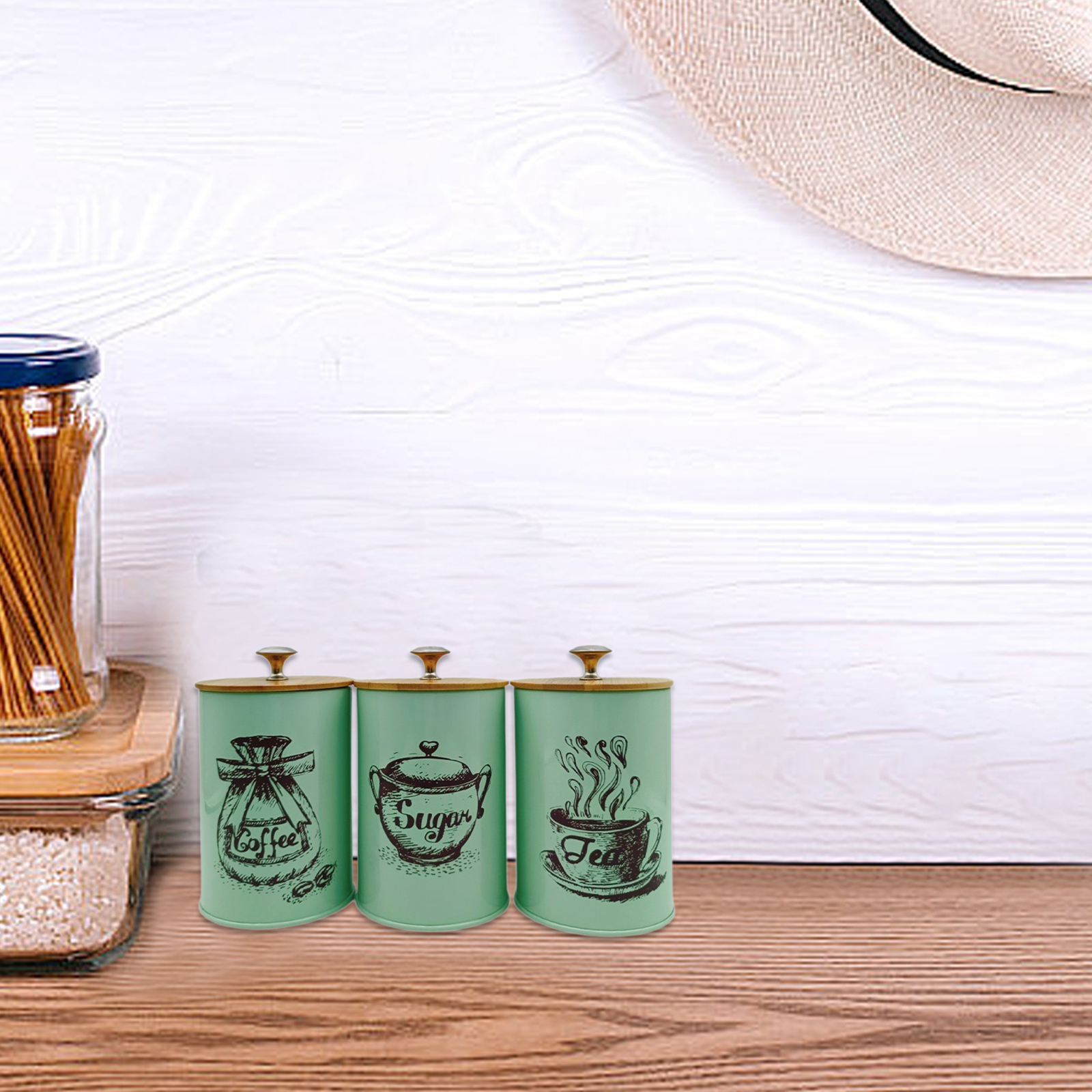 3Pcs Sealed Coffee Canister Se - Coffee Tea Sugar Container Set บทวิจารณ์และราคา