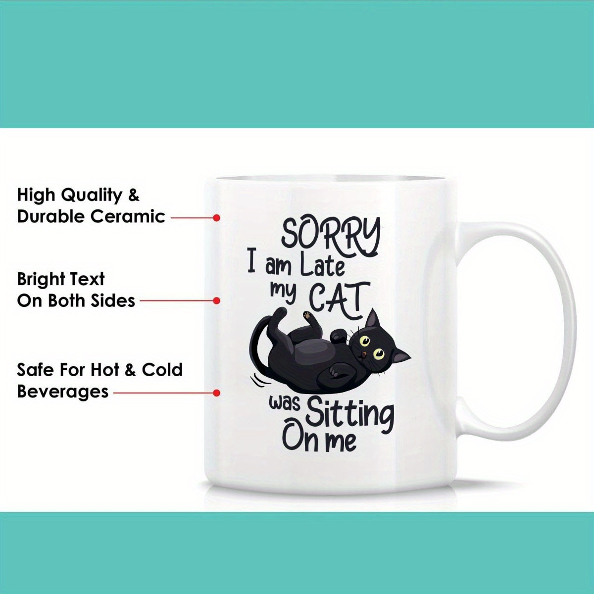 1 Funny Cat Shaped Ceramic Mug - Coffee Tea Me บทวิจารณ์และราคา