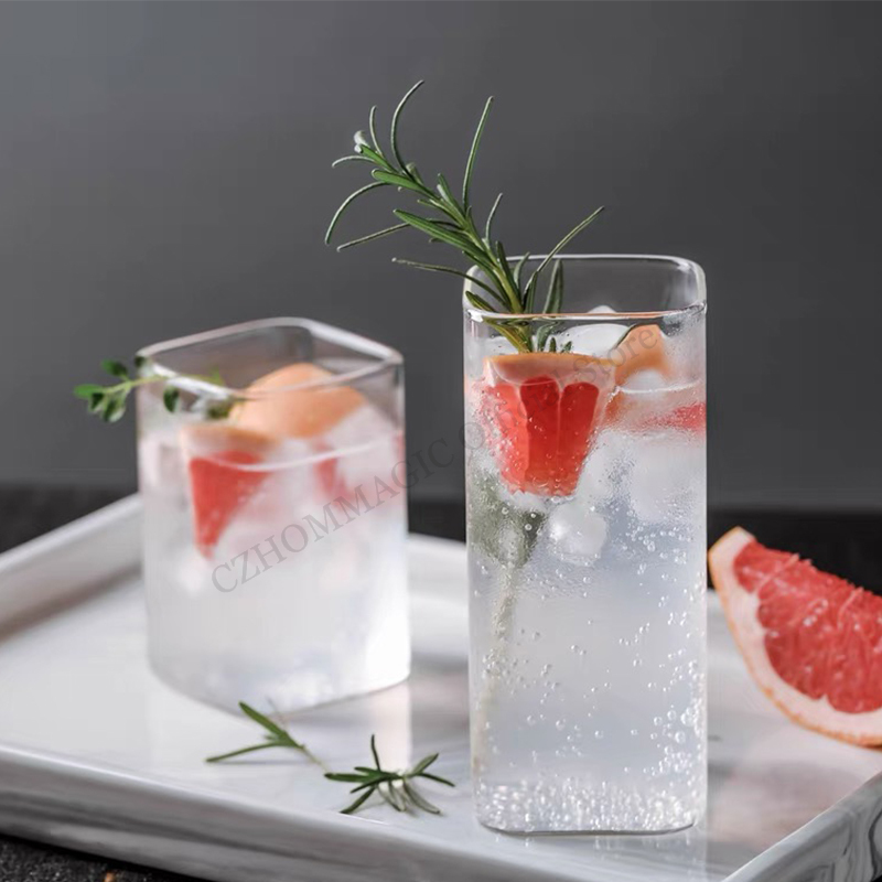 6/4/2/1Pcs Square Glass Cup Co - Coffee Tea Drinks บทวิจารณ์และราคา