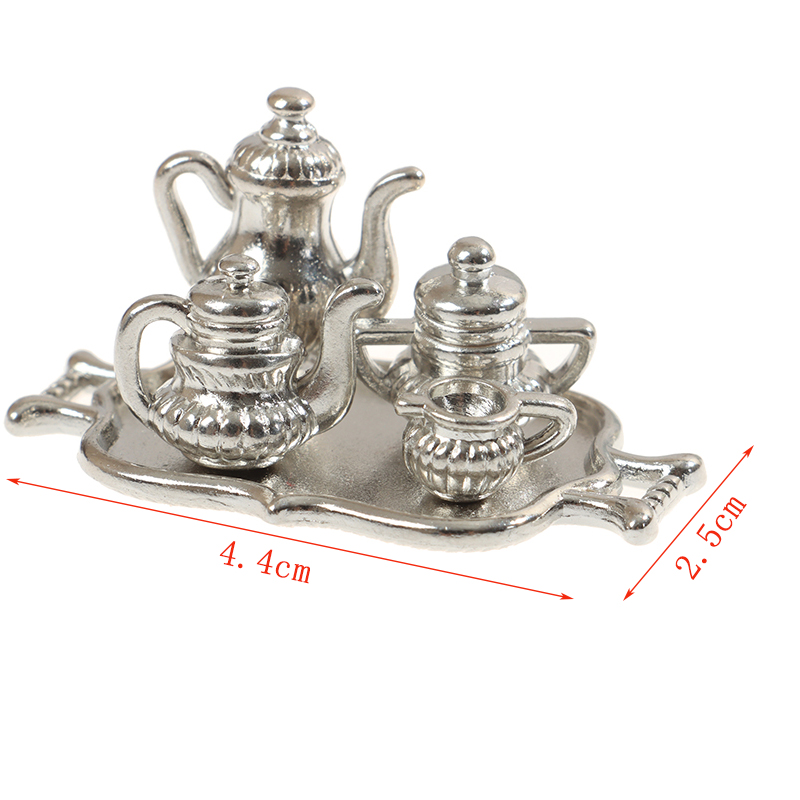 Dollhouse Miniature Silver Met - Young Tea Coffee บทวิจารณ์และราคา