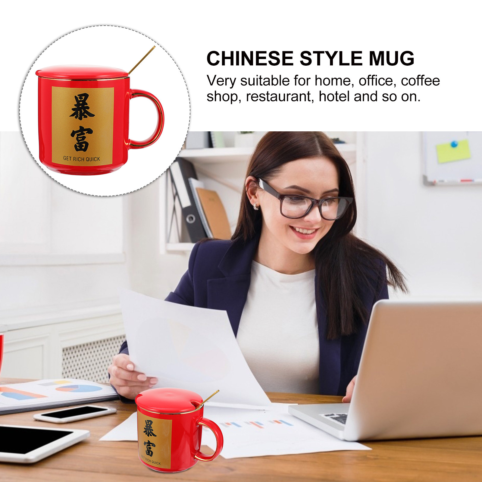 1Set Chinese Festival Ceramic  - Coffee Tea Festival บทวิจารณ์และราคา