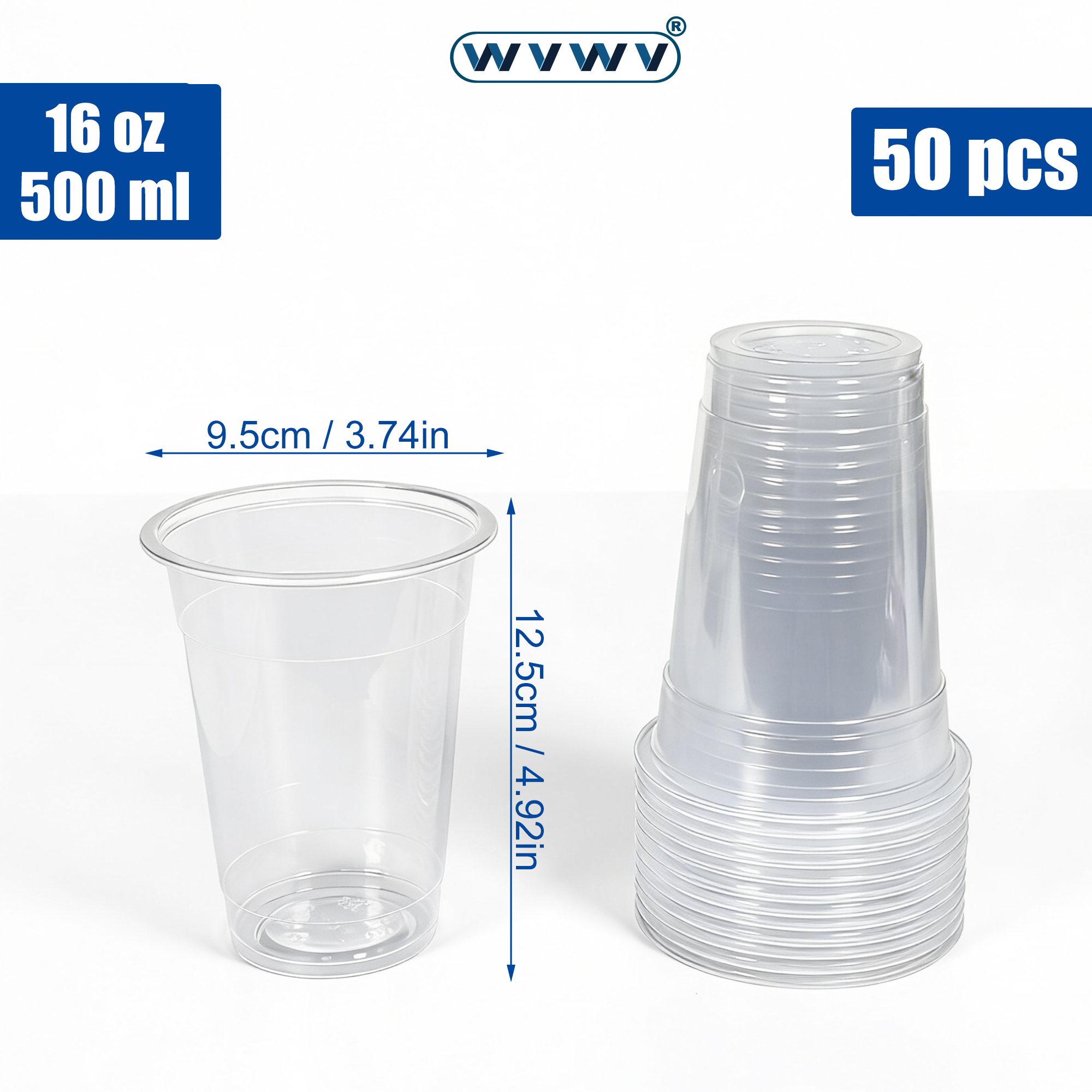50Pcs 16Oz/500Ml Transparent M - Coffee Tea Festival บทวิจารณ์และราคา