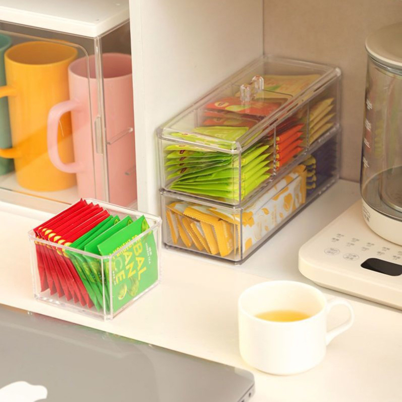 [E] Tea Bag Storage Box Drawer - Coffee Tea Sugar Container Set บทวิจารณ์และราคา