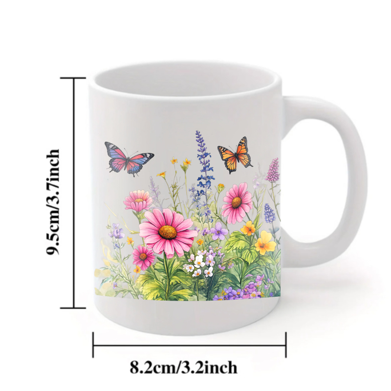Ceramic cup white flower garde - Coffee Tea Gardens บทวิจารณ์และราคา