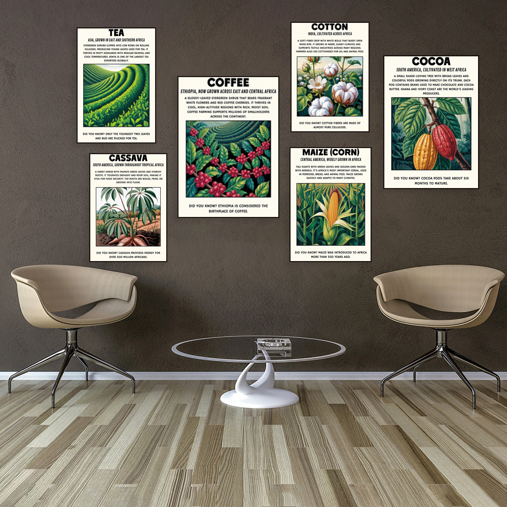 African plant prints, cassava, - Coffee Tea For Plants บทวิจารณ์และราคา