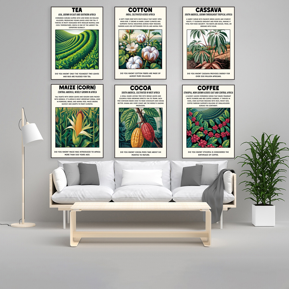African plant prints, cassava, - Coffee Tea For Plants บทวิจารณ์และราคา