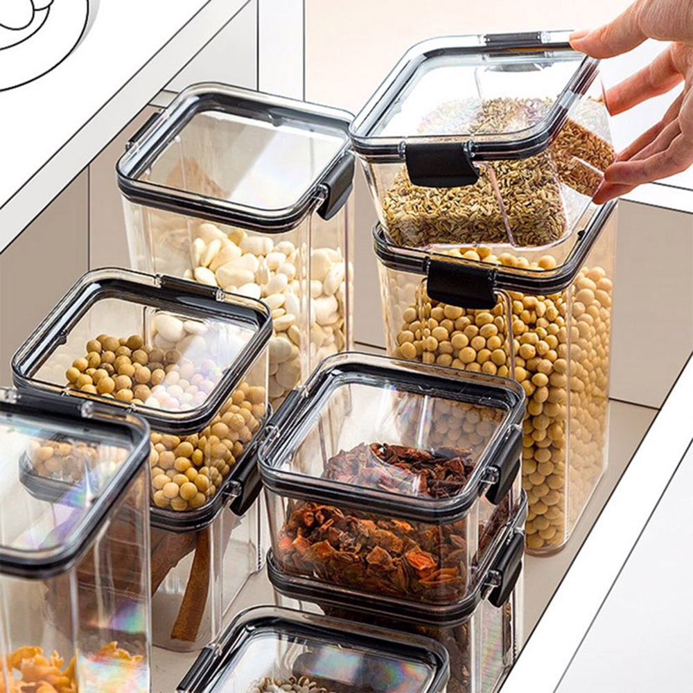 1-4PCS Sealed Jars Kitchen Org - Coffee Tea Sugar Container Set บทวิจารณ์และราคา