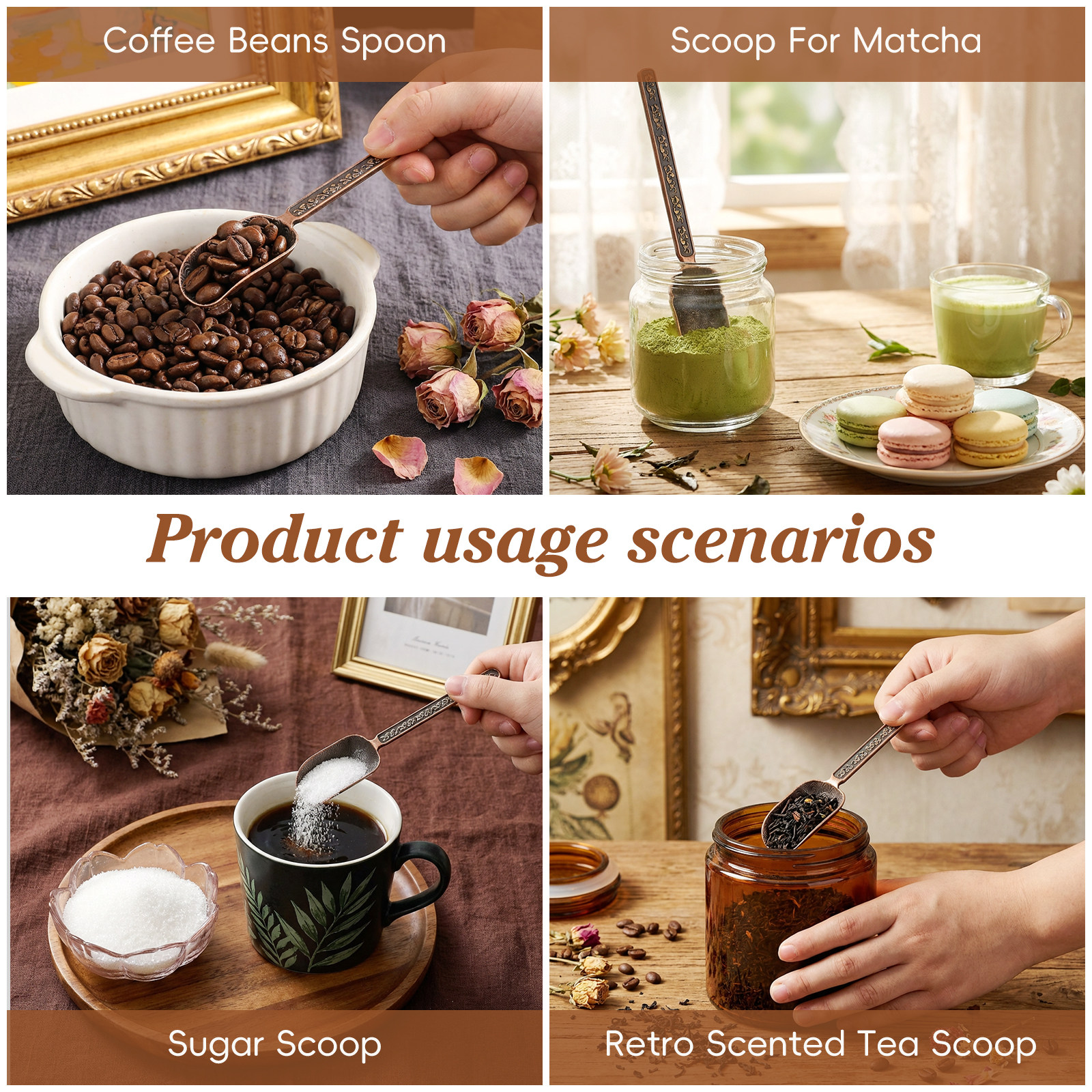 Copper Zinc Retro Loose Leaf T - Coffee Tea And Bean Leaf บทวิจารณ์และราคา