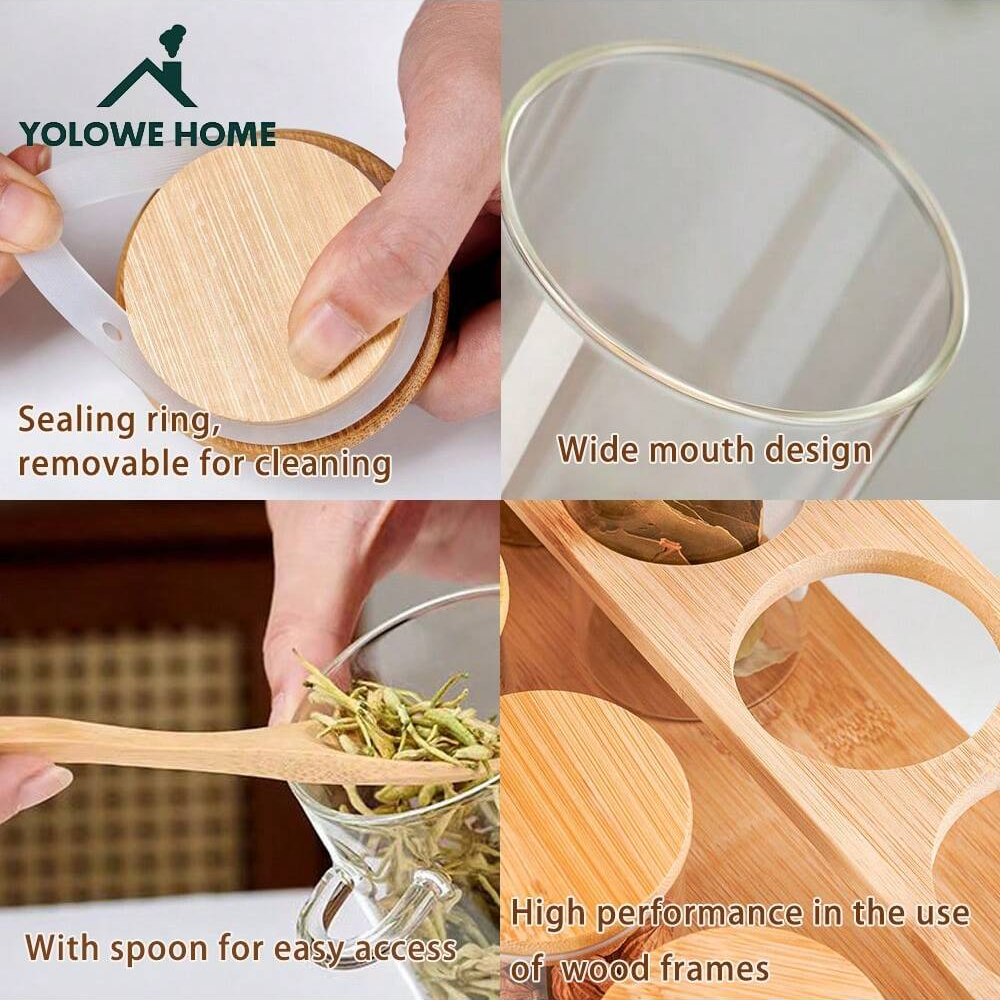 8-Piece Glass Storage Containe - Coffee Tea Sugar Container Set บทวิจารณ์และราคา