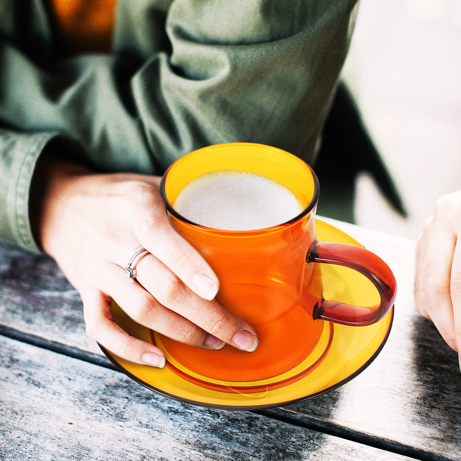 1Set Glass Coffee Cup Simple E - Coffee Tea Drinks บทวิจารณ์และราคา