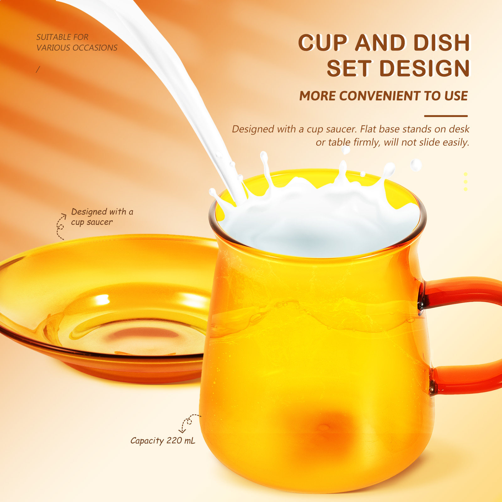1Set Glass Coffee Cup Simple E - Coffee Tea Drinks บทวิจารณ์และราคา