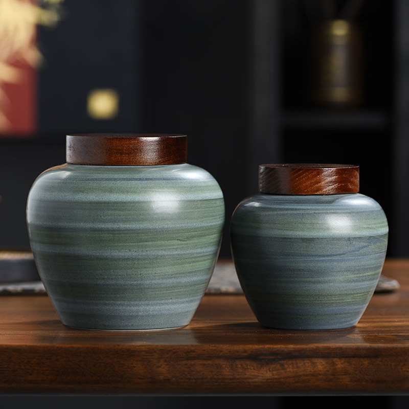 Retro Ceramic Tea Leaf Jar Cre - Coffee Tea And Bean Leaf บทวิจารณ์และราคา