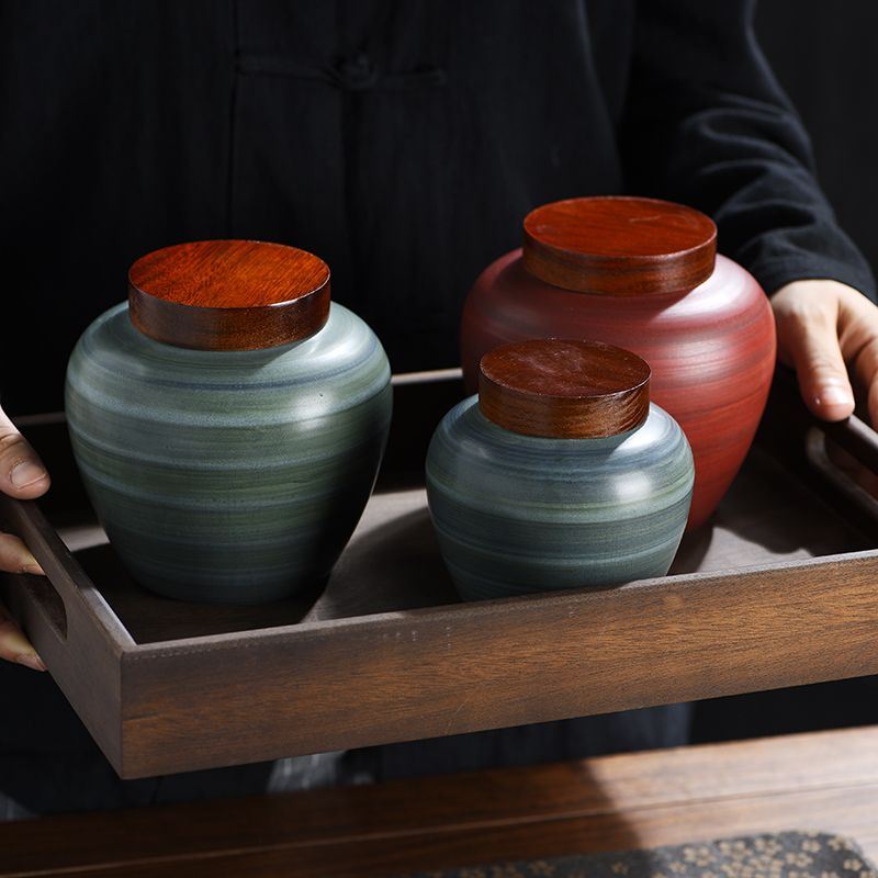 Retro Ceramic Tea Leaf Jar Cre - Coffee Tea And Bean Leaf บทวิจารณ์และราคา