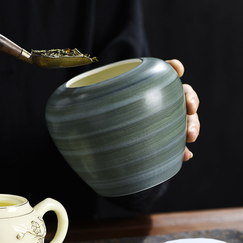 Retro Ceramic Tea Leaf Jar Cre - Coffee Tea And Bean Leaf บทวิจารณ์และราคา