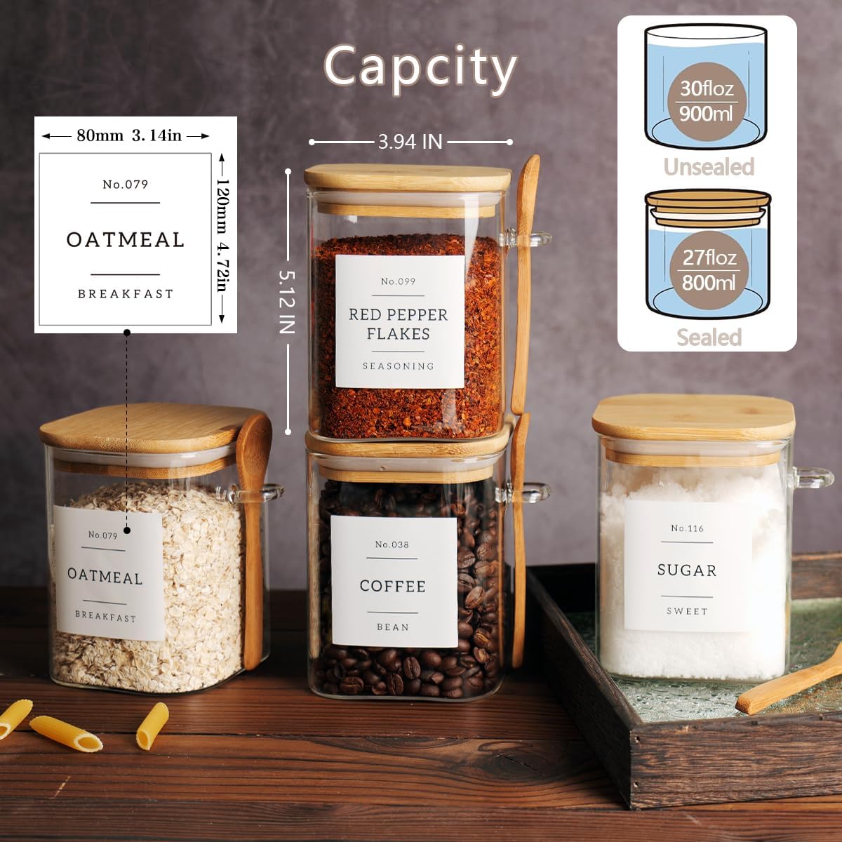 Airtight 27 oz Borosilicate Gl - Coffee Tea Sugar Container Set บทวิจารณ์และราคา
