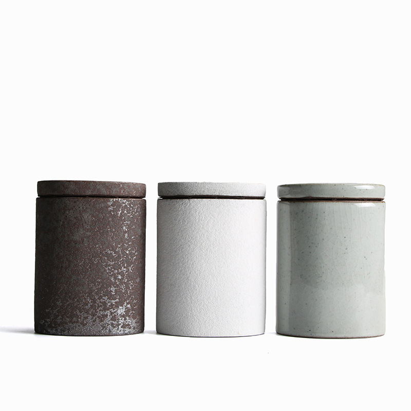 Vintage Stoneware Tea Jar Cyli - Coffee Tea Sugar Container Set บทวิจารณ์และราคา